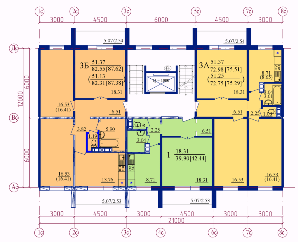 97 05. План этажа 9 этажного панельного дома. План типового этажа. Планировка 5 этажного дома панельного.